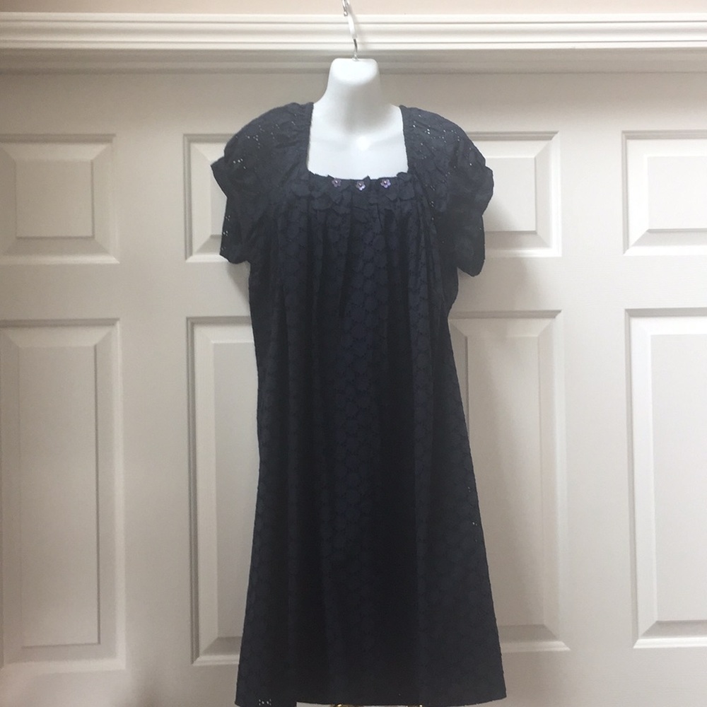 Navy eyelet dress with lining size 1X (no tags)